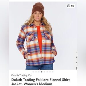 Women’s Duluth Trading Co Folklore Flannel quilted jacket shacket medium